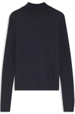 Mock-neck sweater in extra-fine virgin wool