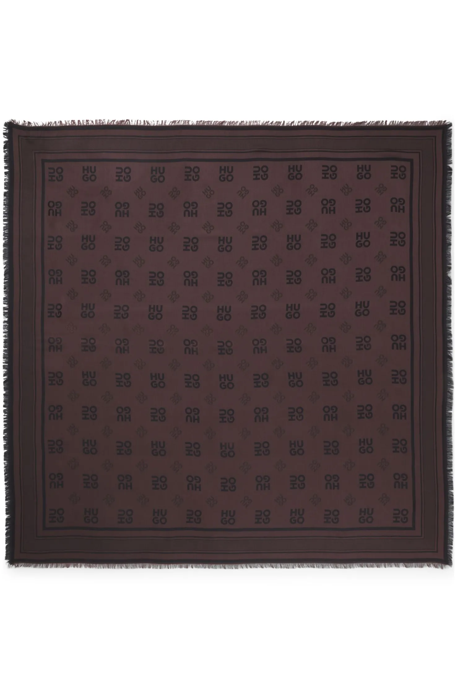 Modal scarf with stacked-logo jacquard