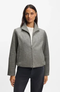 Modern-fit blazer in boiled virgin wool