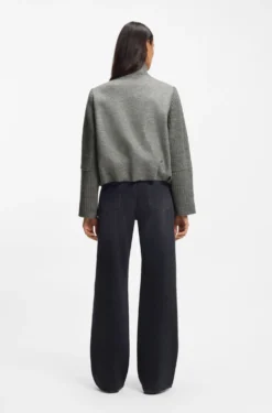 Modern-fit blazer in boiled virgin wool