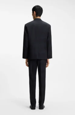 Modern-fit blazer in checked virgin wool
