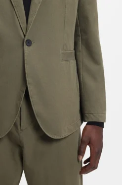 Modern-fit jacket in cotton-blend twill