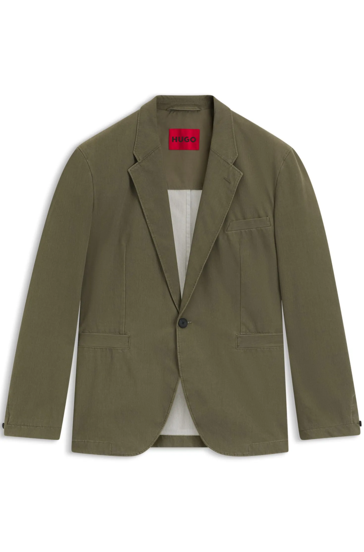 Modern-fit jacket in cotton-blend twill
