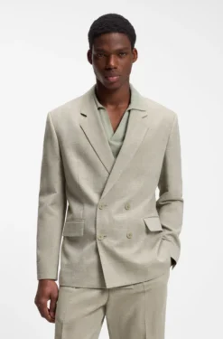 Modern-fit jacket with herringbone weave