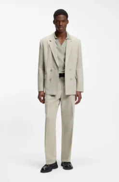 Modern-fit jacket with herringbone weave