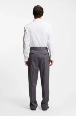 Modern-fit shirt in stretch cotton with concealed placket