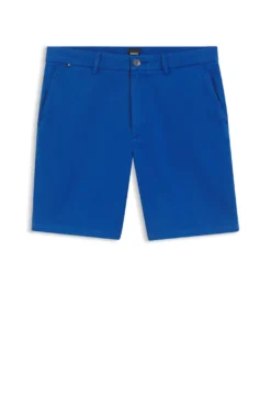 Modern-fit shorts in overdyed stretch-cotton twill