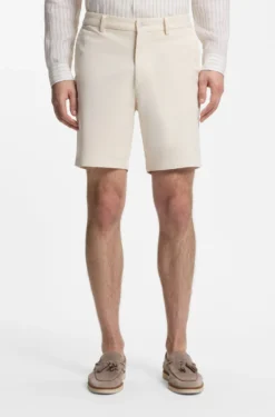 Modern-fit shorts in overdyed stretch-cotton twill