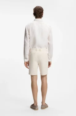 Modern-fit shorts in overdyed stretch-cotton twill