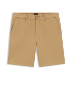 Modern-fit shorts in overdyed stretch-cotton twill