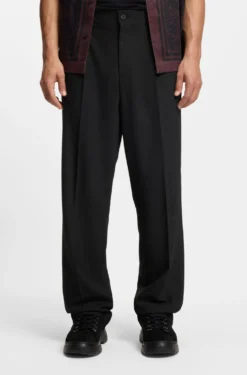 Modern-fit stretch-twill formal trousers