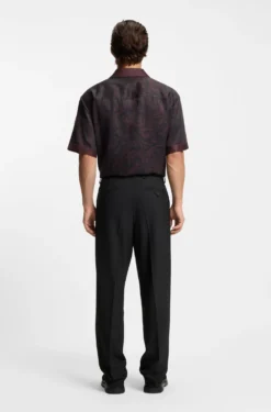 Modern-fit stretch-twill formal trousers
