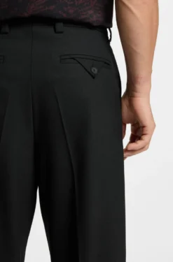 Modern-fit stretch-twill formal trousers