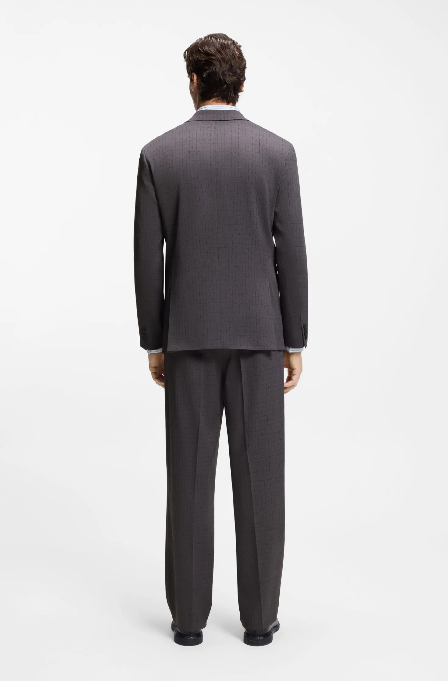 Modern-fit suit jacket in checked stretch fabric