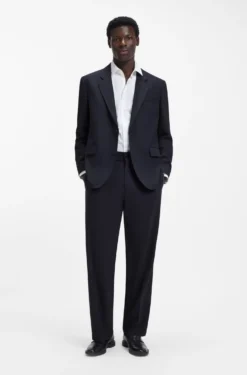Modern-fit suit jacket in performance-stretch twill