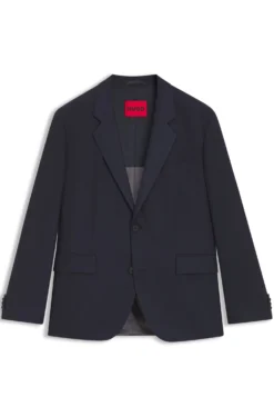 Modern-fit suit jacket in performance-stretch twill