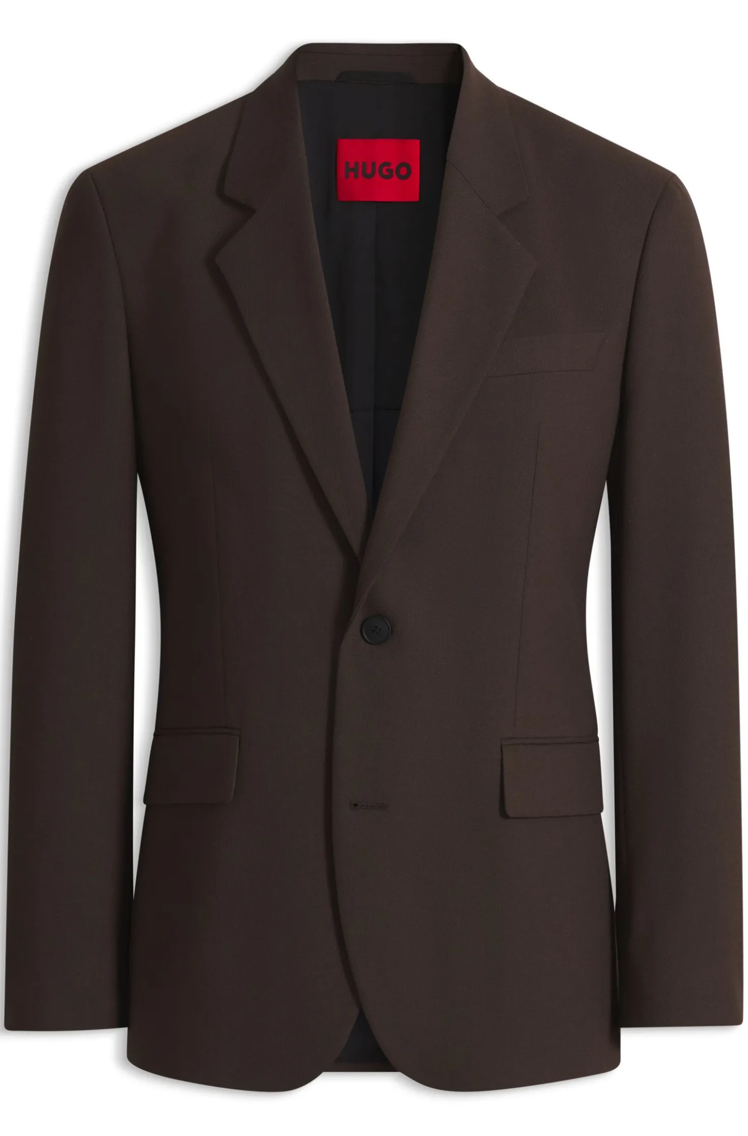 Modern-fit suit jacket in performance-stretch twill