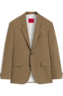 Modern-fit suit jacket in performance-stretch twill