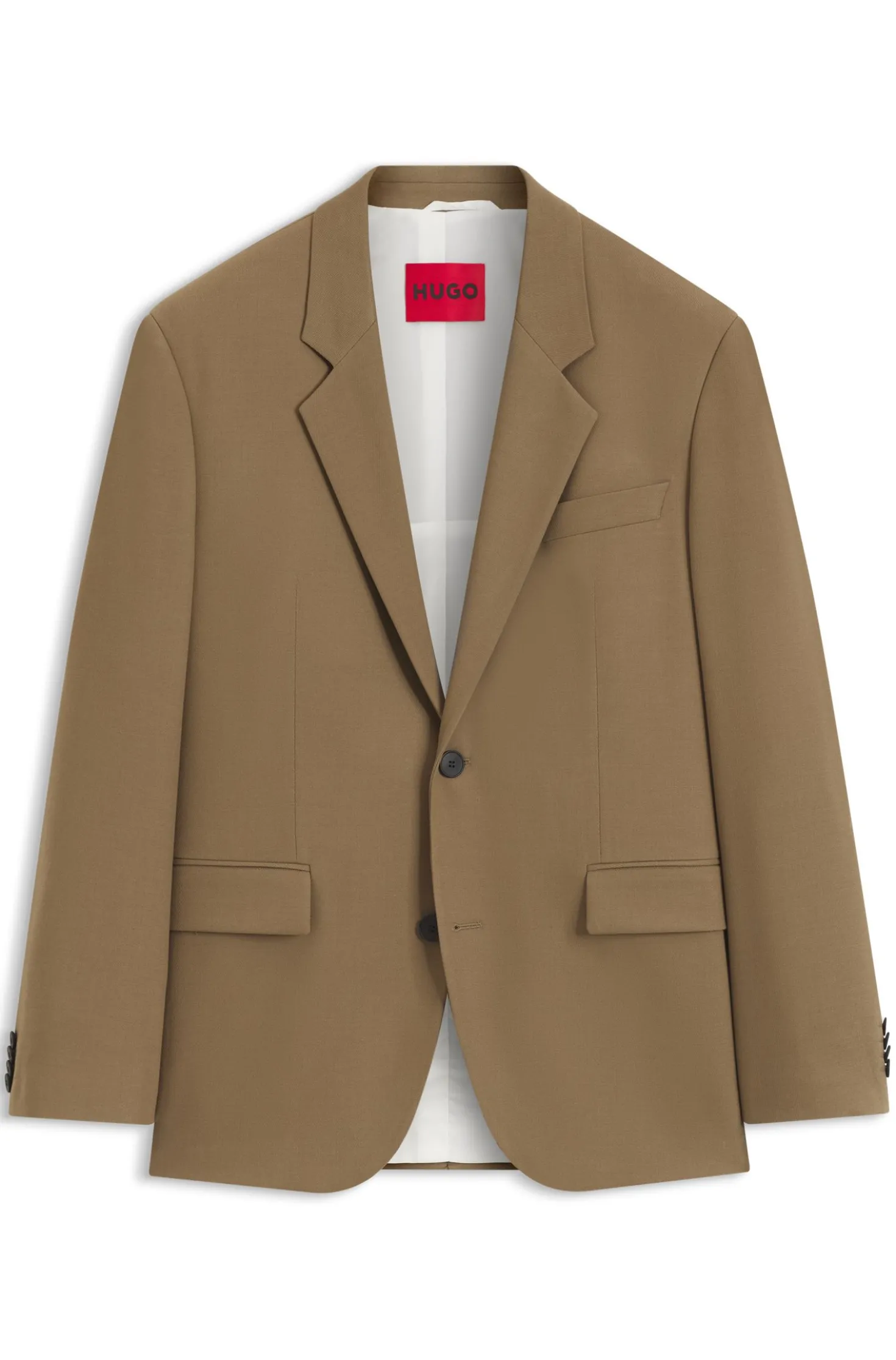 Modern-fit suit jacket in performance-stretch twill