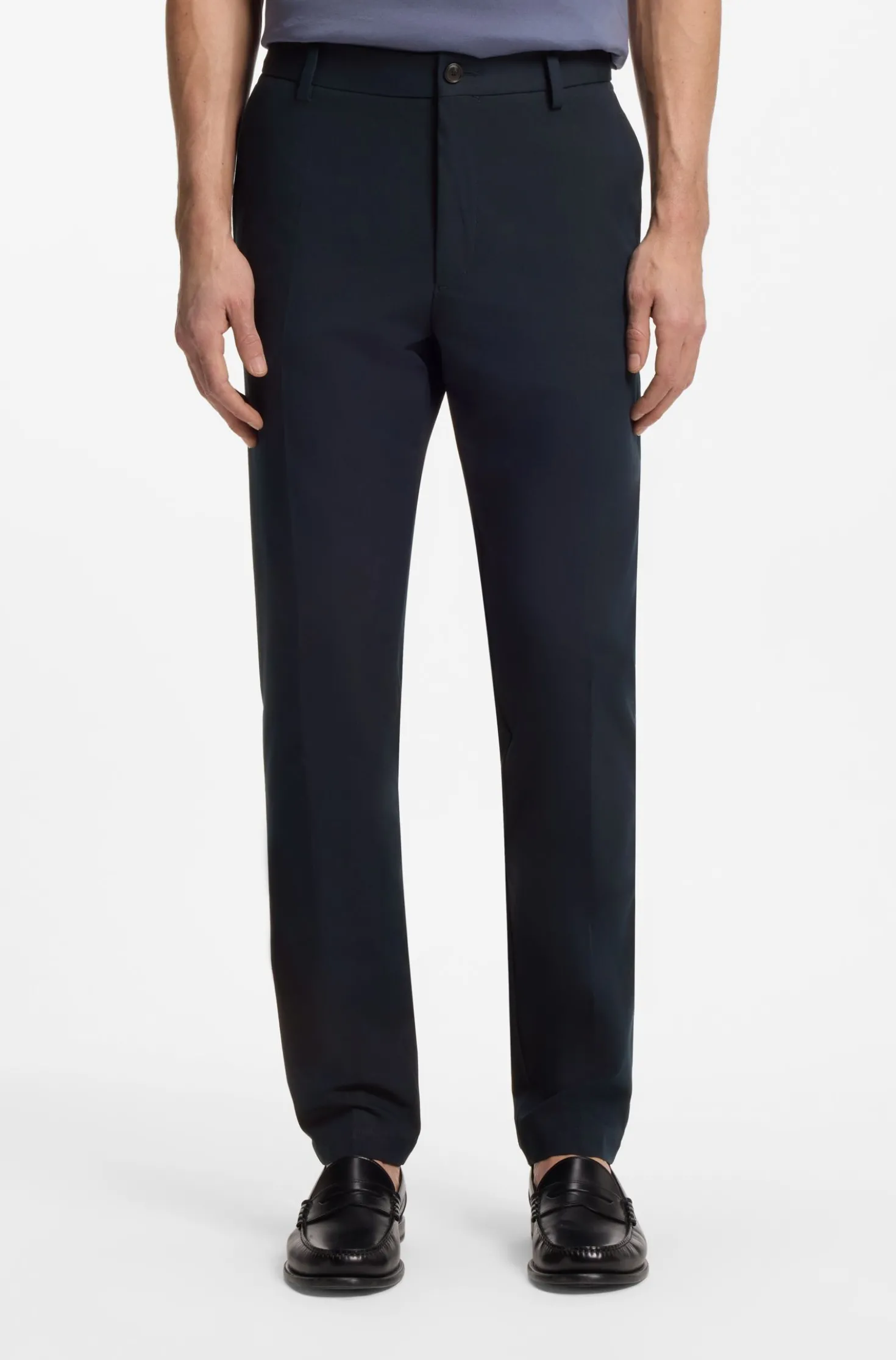 Modern-fit trousers in cotton-blend twill