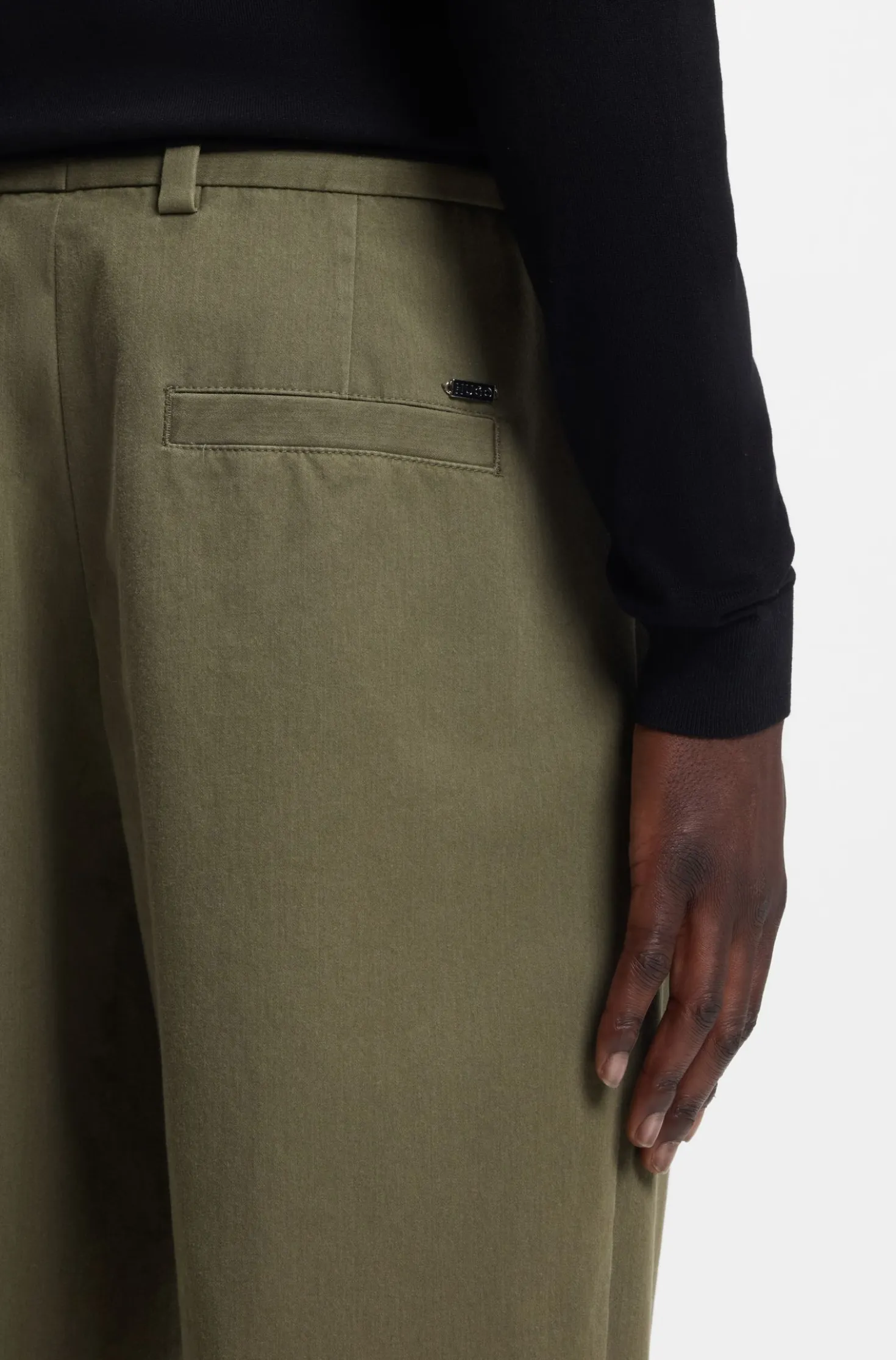 Modern-fit trousers in cotton-blend twill