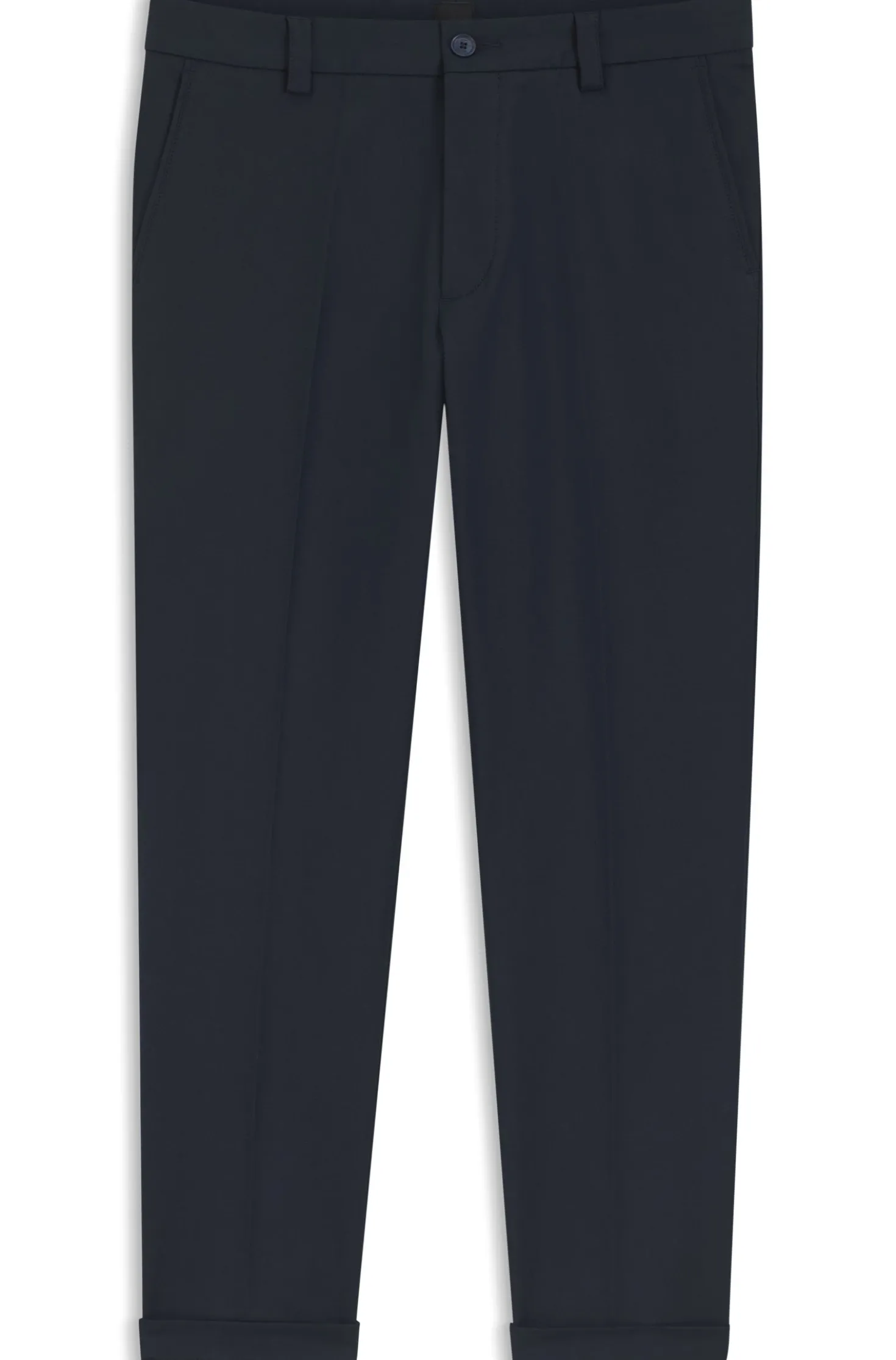 Modern-fit trousers in easy-iron cotton-blend twill