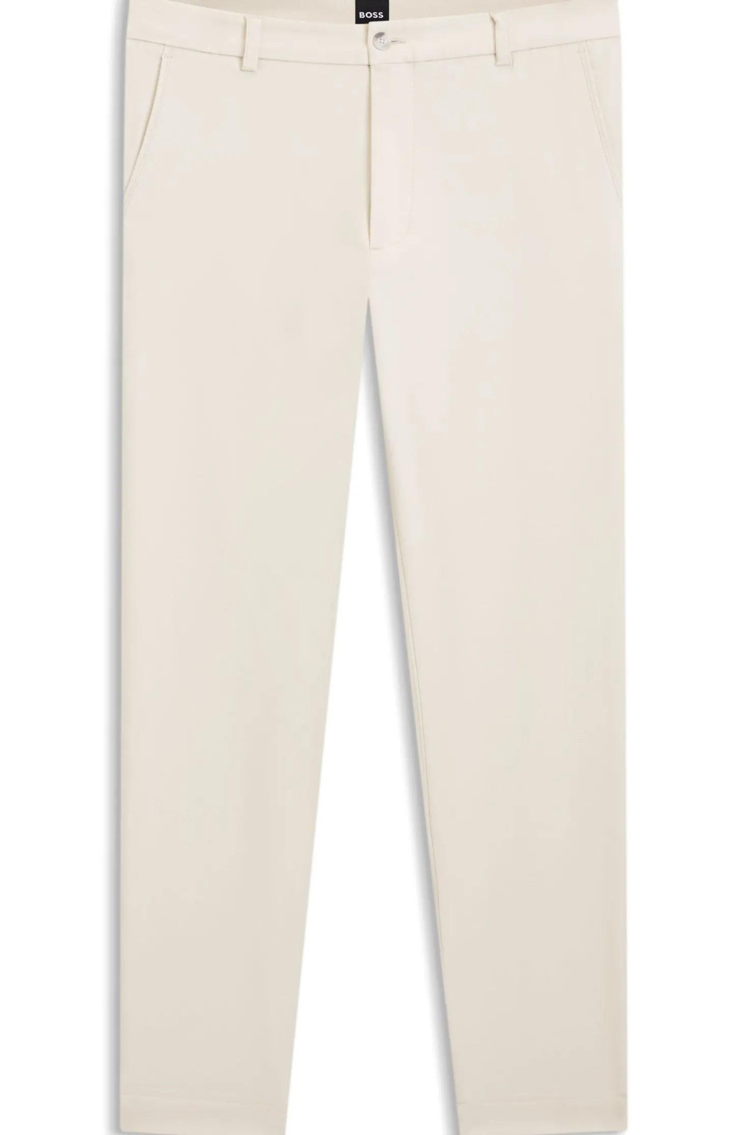 Modern-fit trousers in easy-iron cotton-blend twill