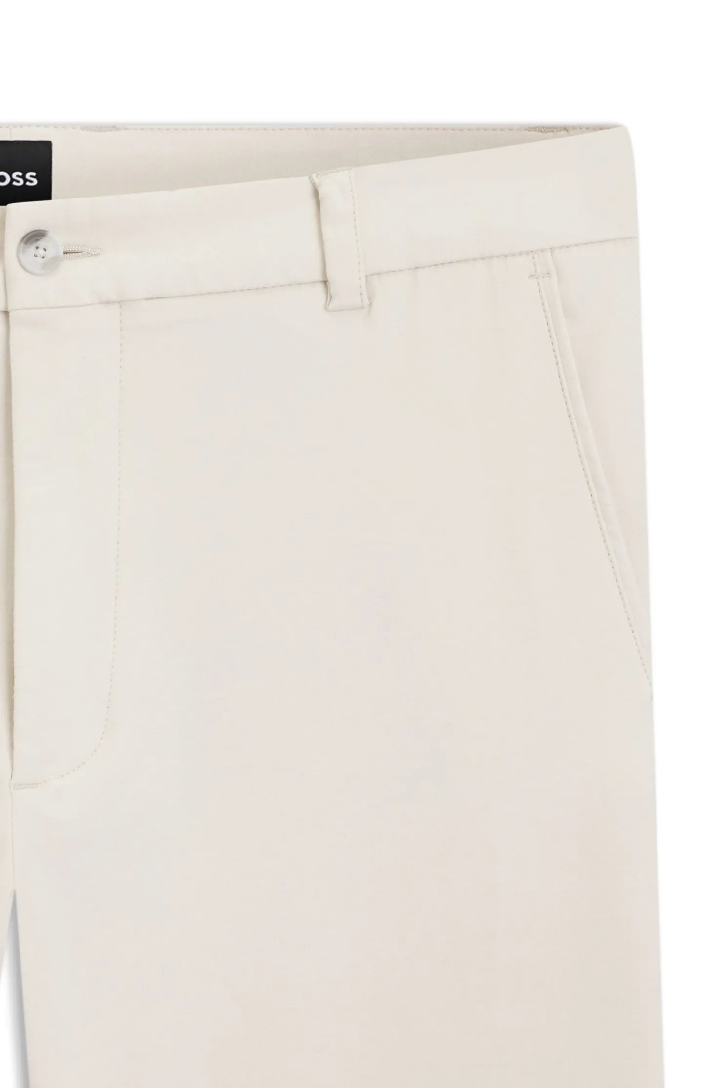 Modern-fit trousers in easy-iron cotton-blend twill