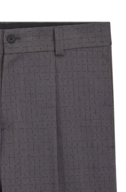 Modern-fit trousers in pin-check stretch fabric