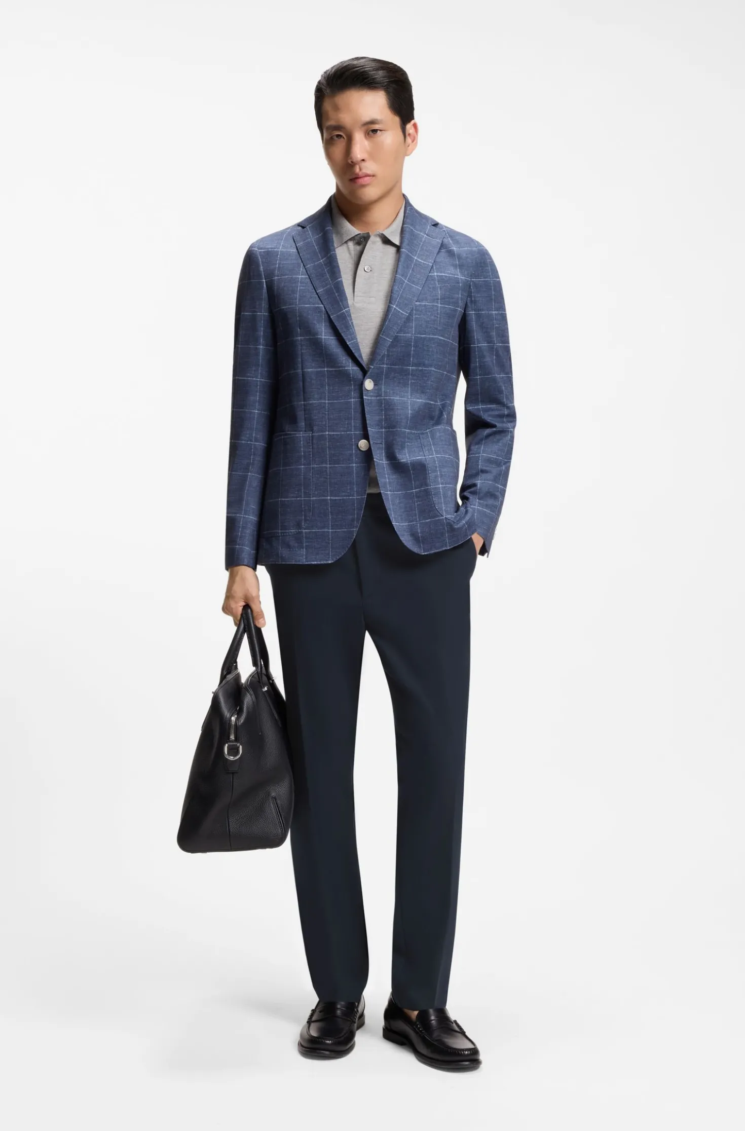 Modern-fit trousers in stretch twill