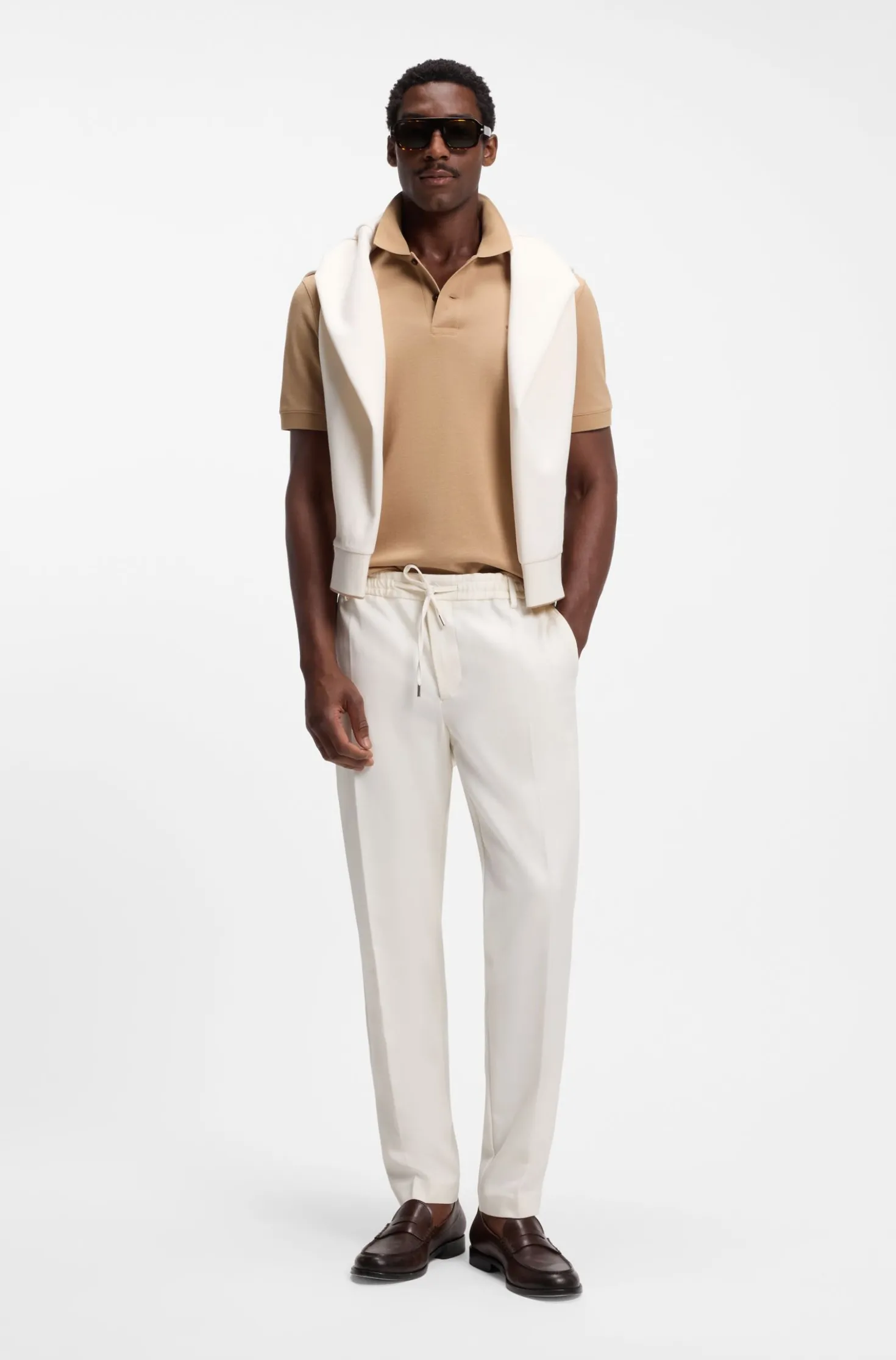 Modern-fit trousers in stretch twill