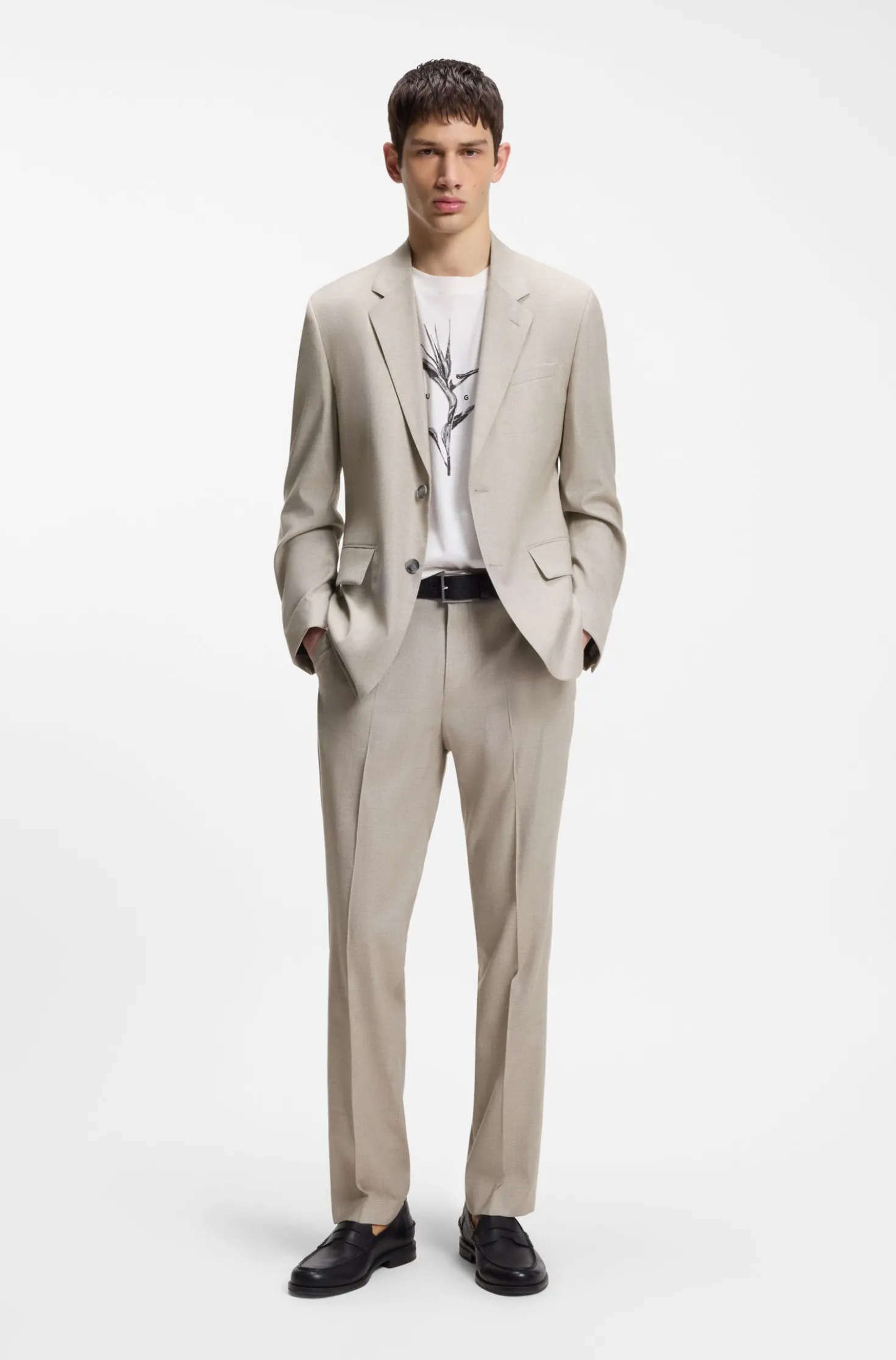 Modern-fit trousers in stretch twill