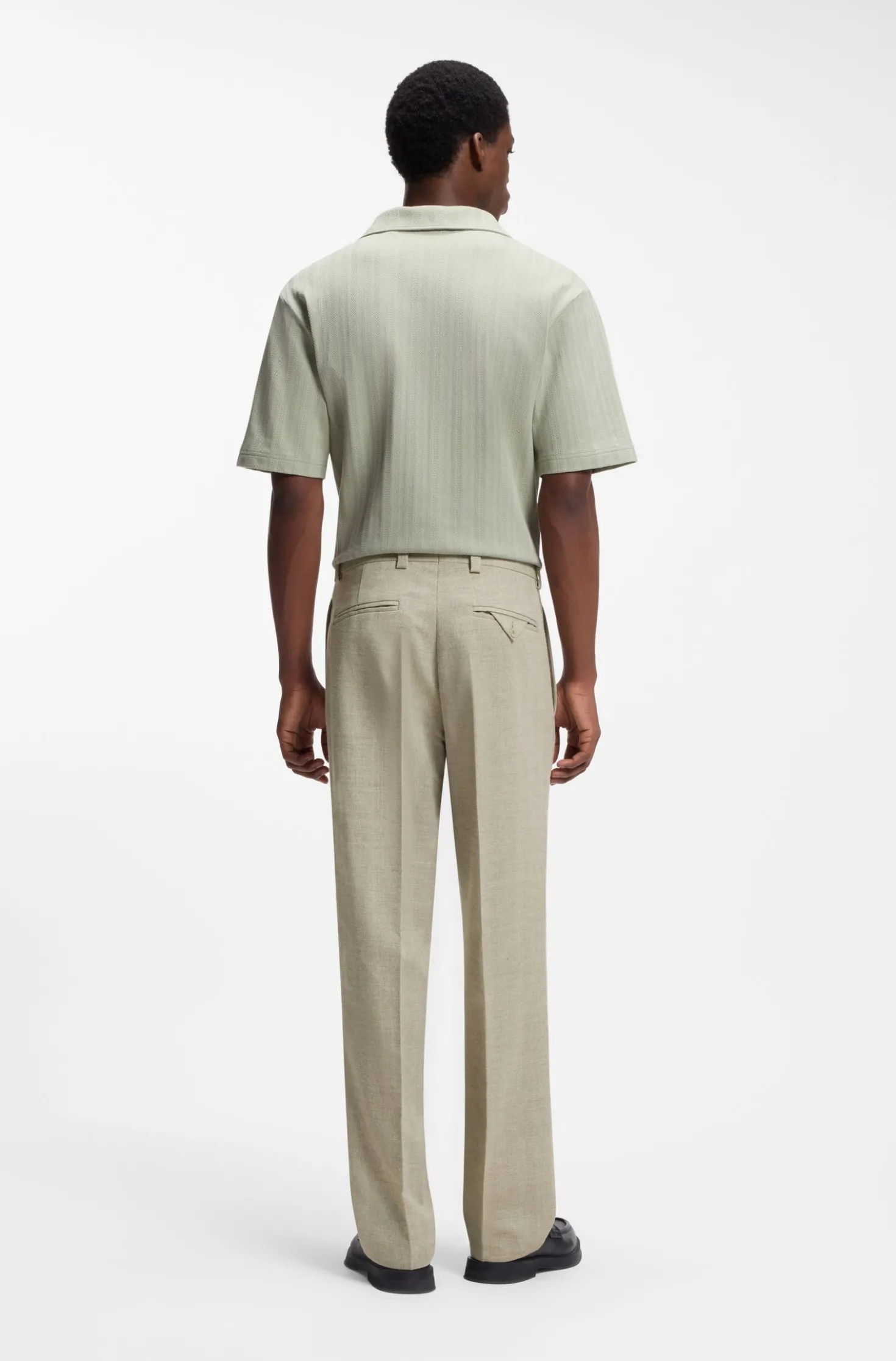 Modern-fit trousers with herringbone weave