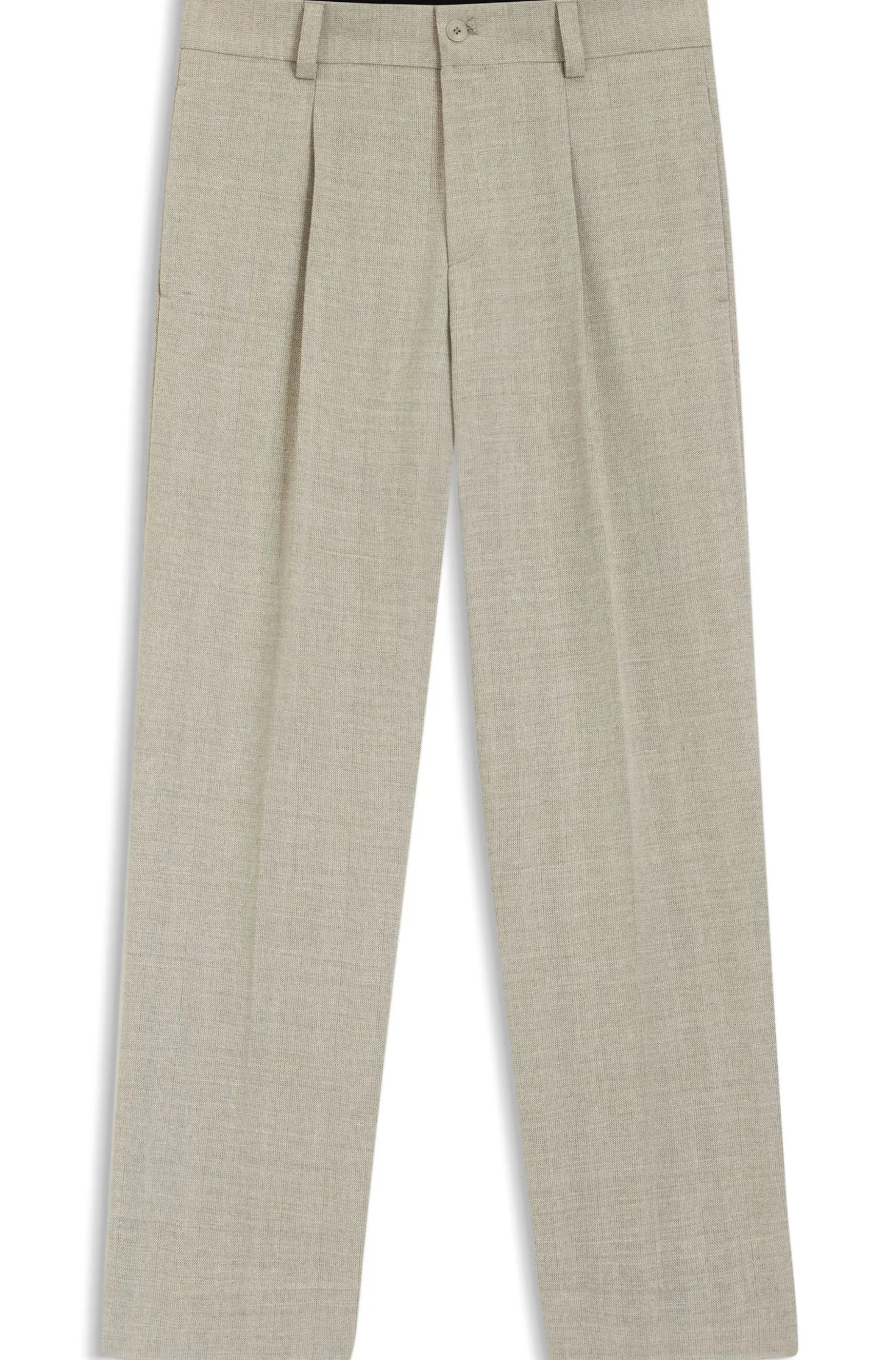 Modern-fit trousers with herringbone weave