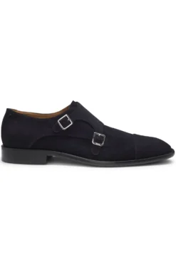 Monk shoes in suede with double strap