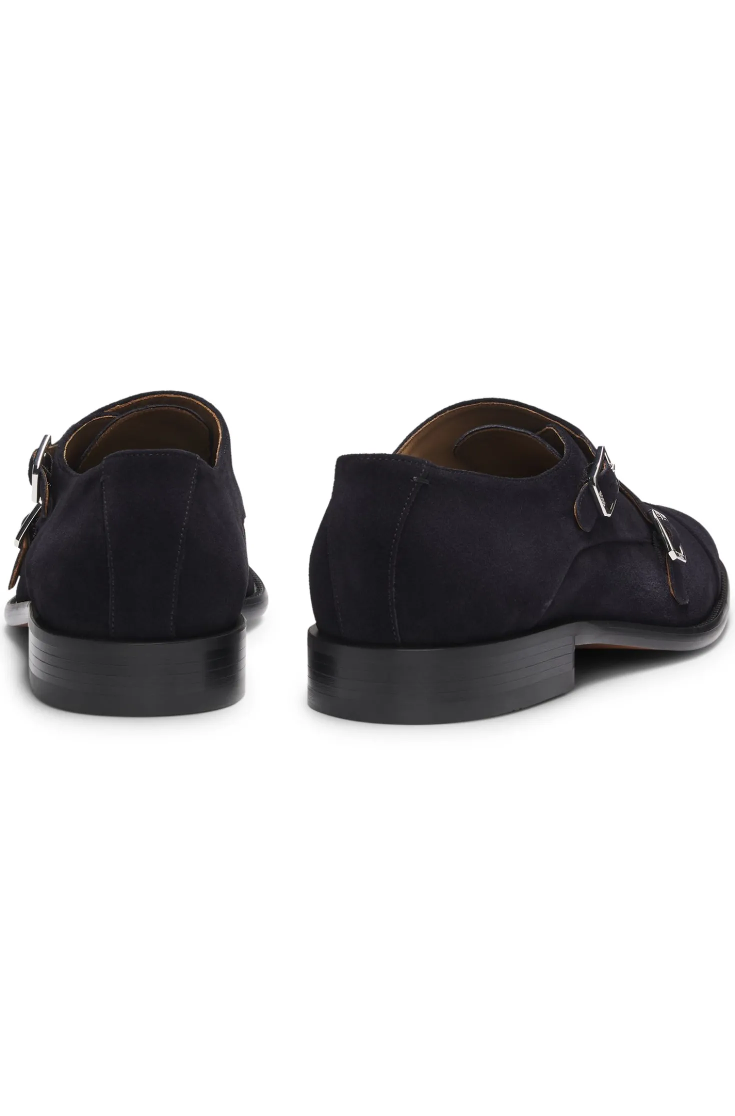 Monk shoes in suede with double strap