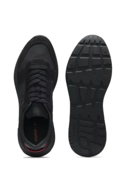 Monogram-jacquard trainers with faux-suede trims