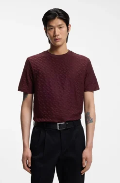 Monogram-jacquard T-shirt in mercerised cotton