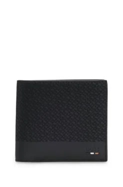 Monogram wallet with plain trims