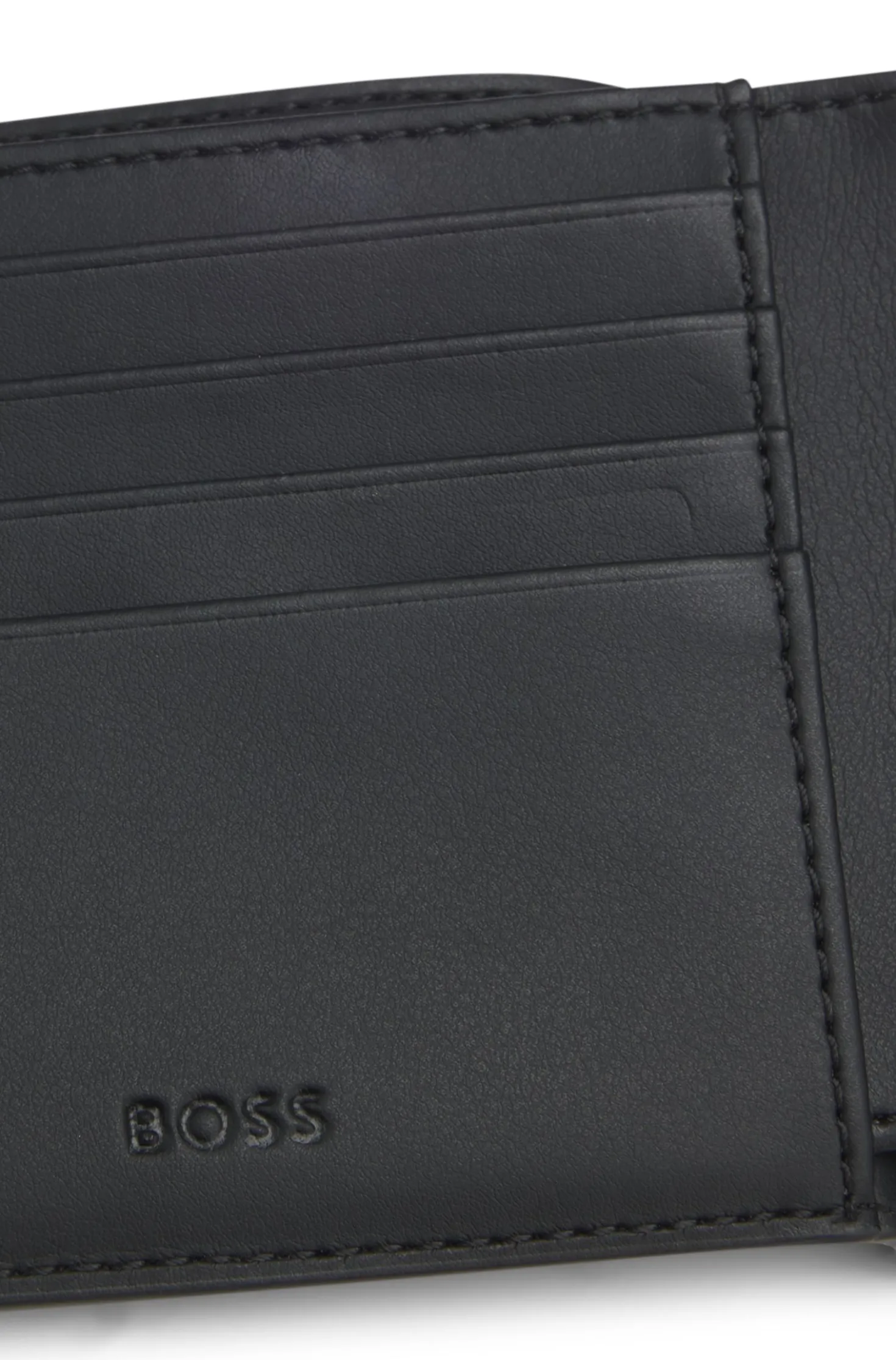 Monogram wallet with plain trims