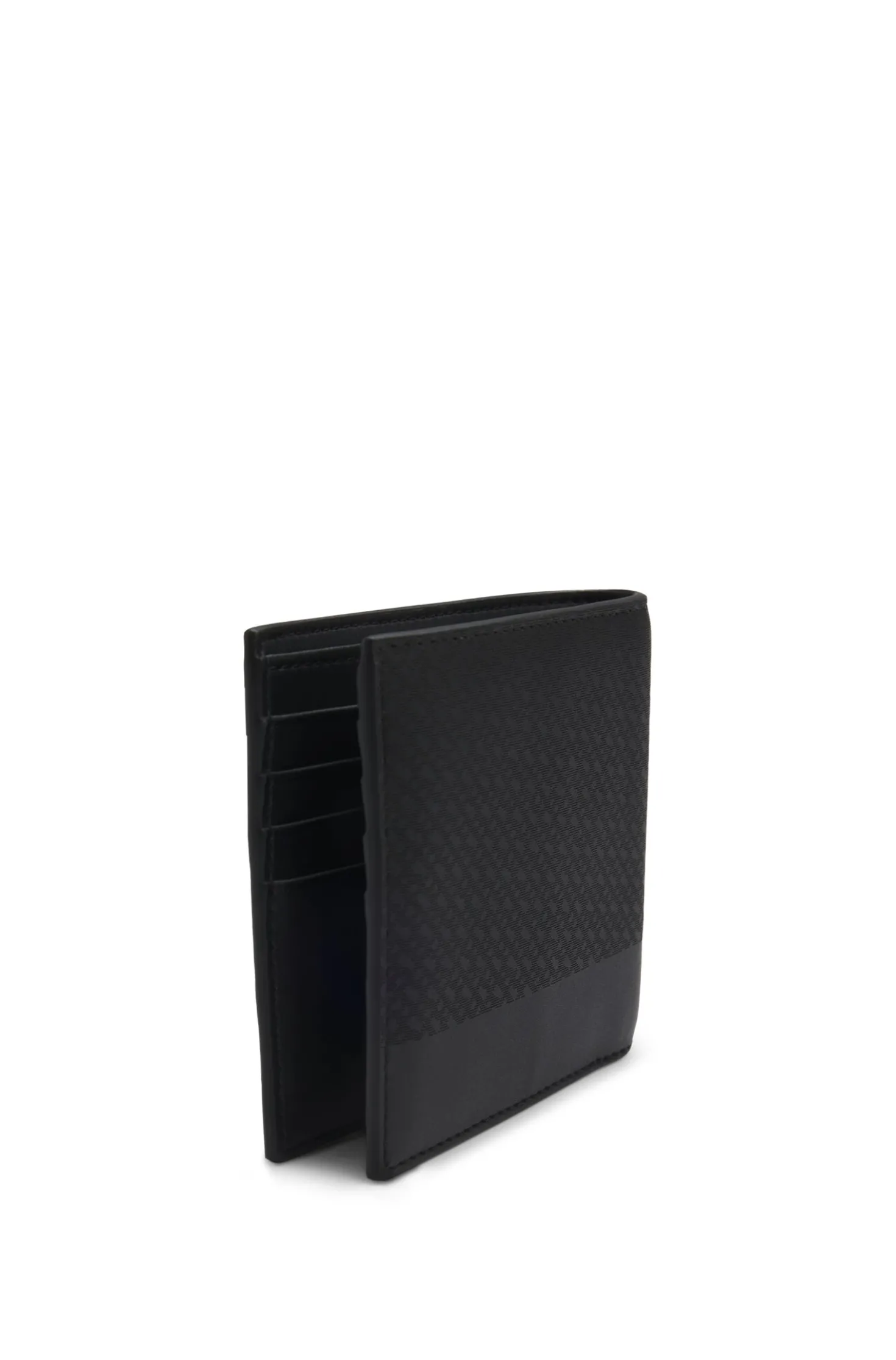 Monogram wallet with plain trims