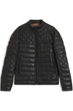 Nappa leather jacket with quilted panels