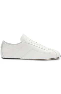 Nappa-leather trainers with debossed logo