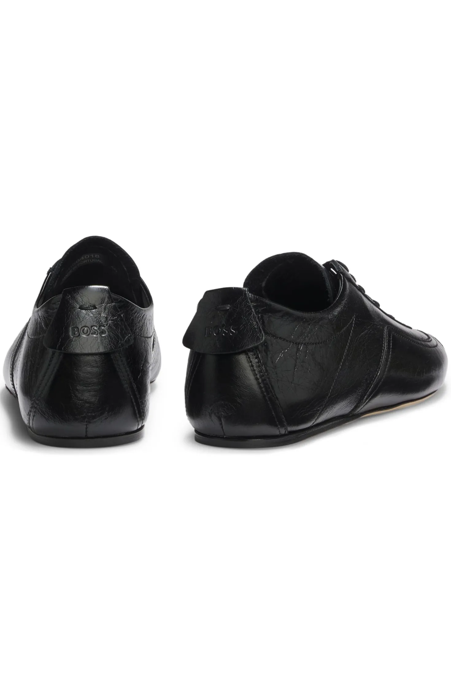 Nappa-leather trainers with debossed logo