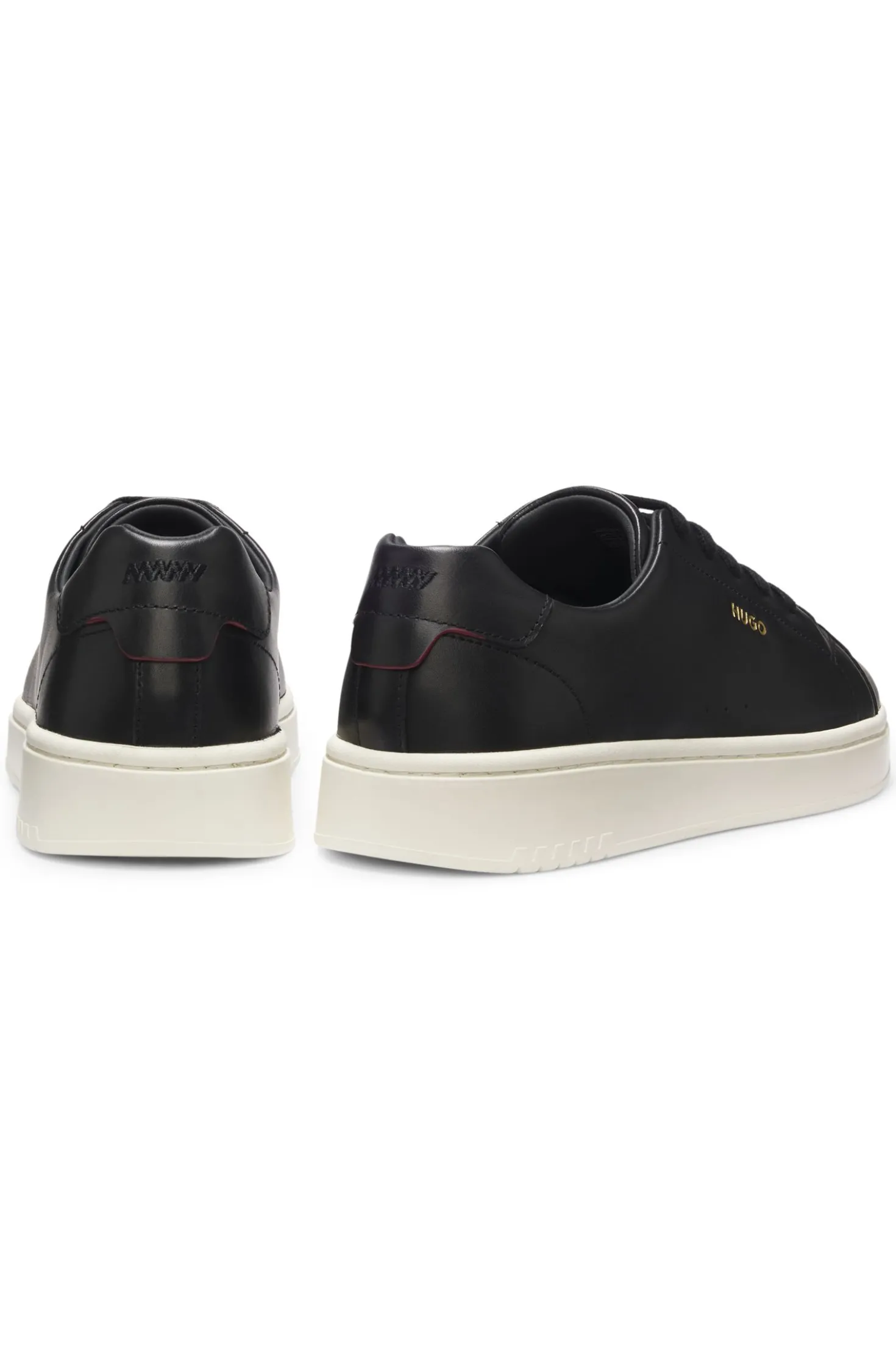 Nappa-leather trainers with gold-tone logo