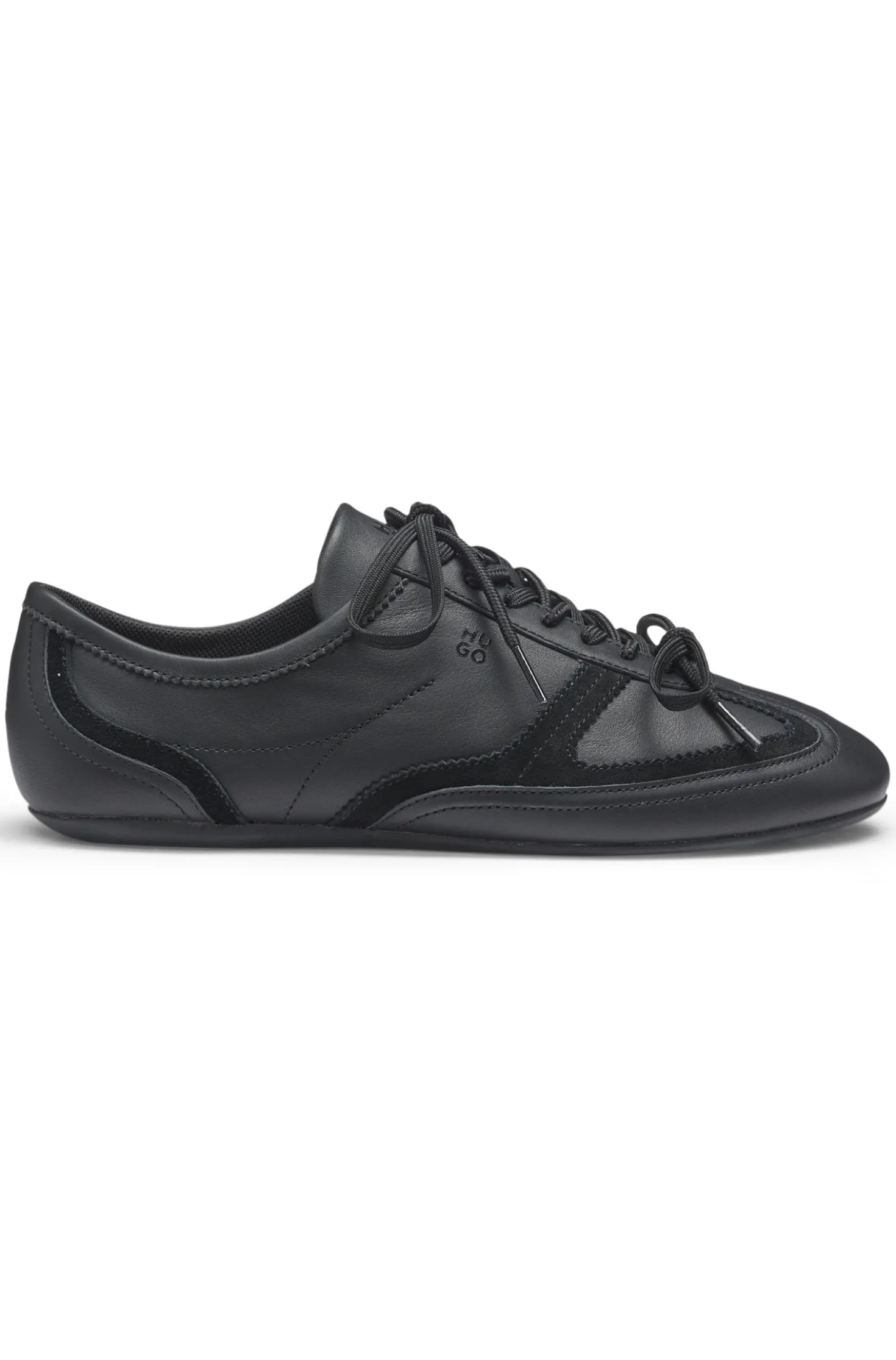 Nappa-leather trainers with suede trims