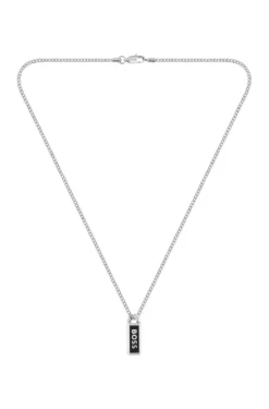 Necklace with logo plate