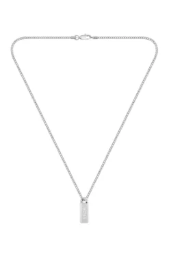 Necklace with logo plate