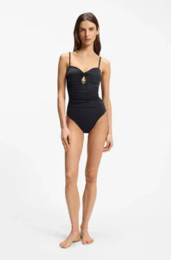 One-piece swimsuit with Double B monogram
