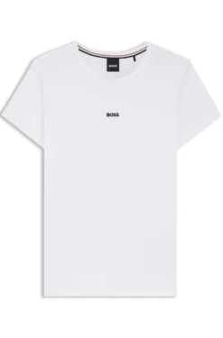 Organic-cotton slim-fit T-shirt with contrast logo